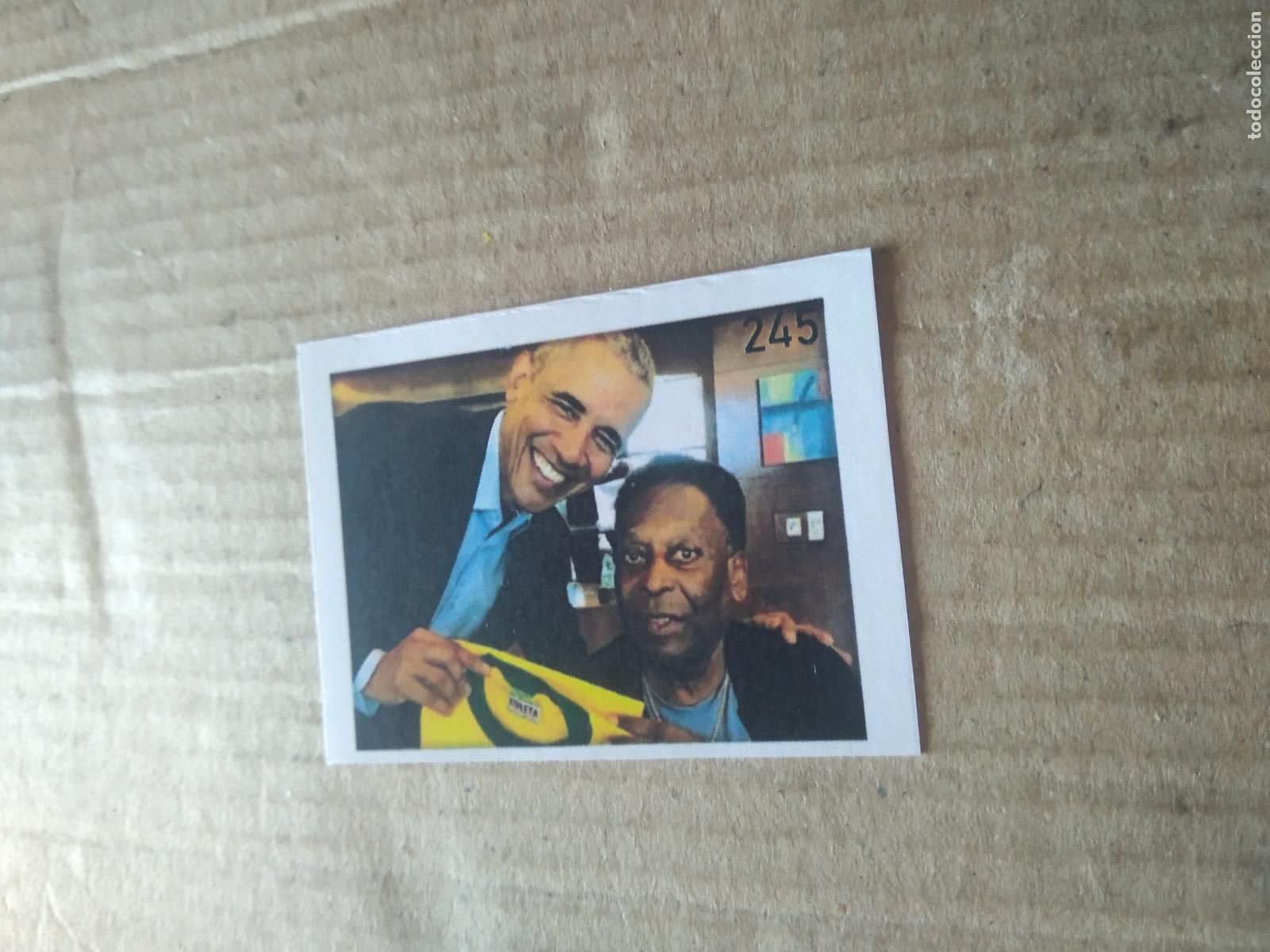 Cromos de f&uacute;tbol: 245 obama pele CROMO FUTBOL ALBUM DE FIGURINHAS DO REI PELE O MELHOR JOGADOR CAPITAO GANCHO