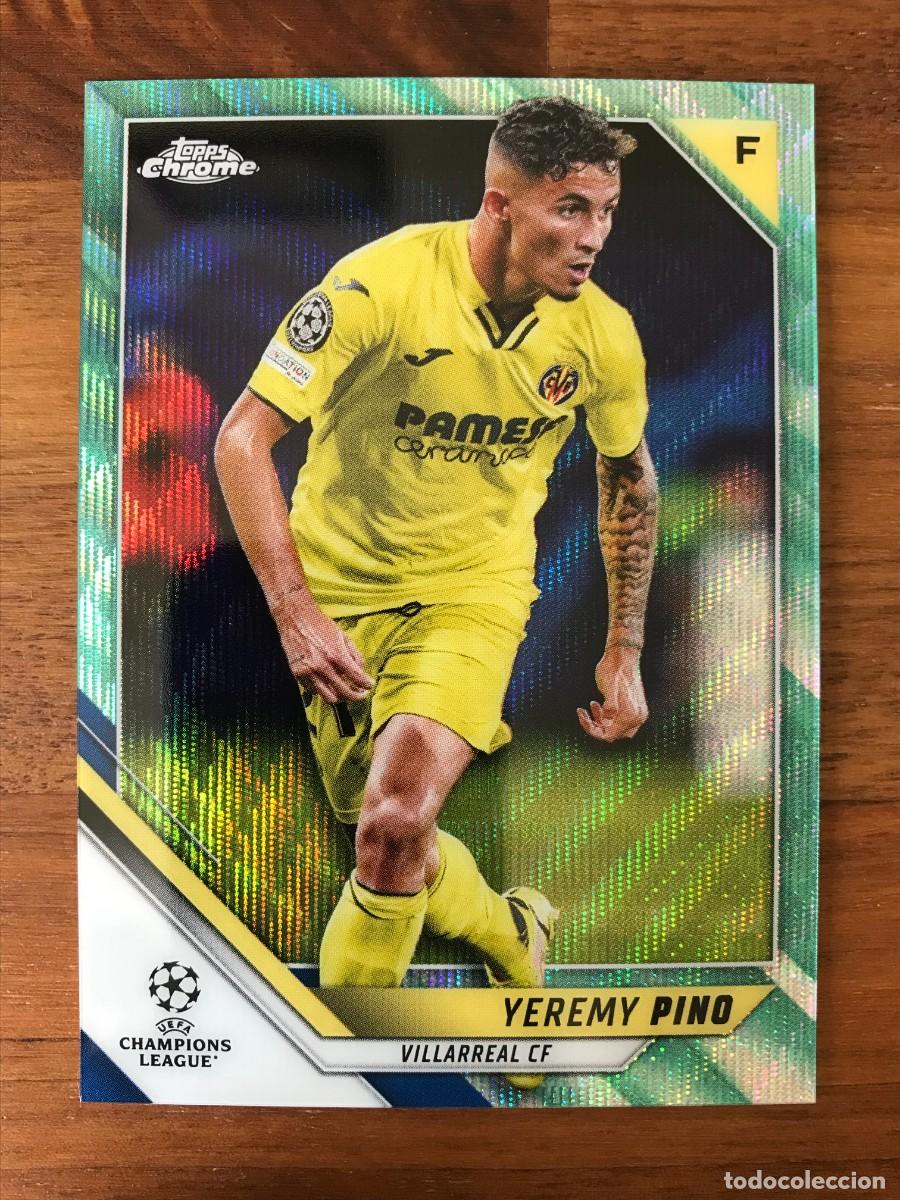 Cromos de f&uacute;tbol: YEREMY PINO - VILLARREAL - NUMERADA /199 AQUA WAVE REFRACTOR - TOPPS CHROME UEFA 2021 2022 21 22
