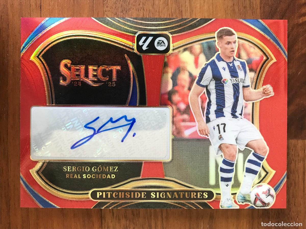 Cromos de f&uacute;tbol: SERGIO GOMEZ - REAL SOCIEDAD - AUTOGRAFO FIRMADA - RED PRIZM - PANINI SELECT LA LIGA 2023 2024 23 24