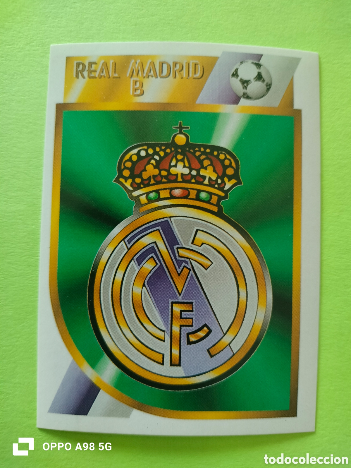 Cromos de f&uacute;tbol: Cromo Escudo Real Madrid B segunda divisi&oacute;n Ediciones Este liga temporada 94 95 1994 1995