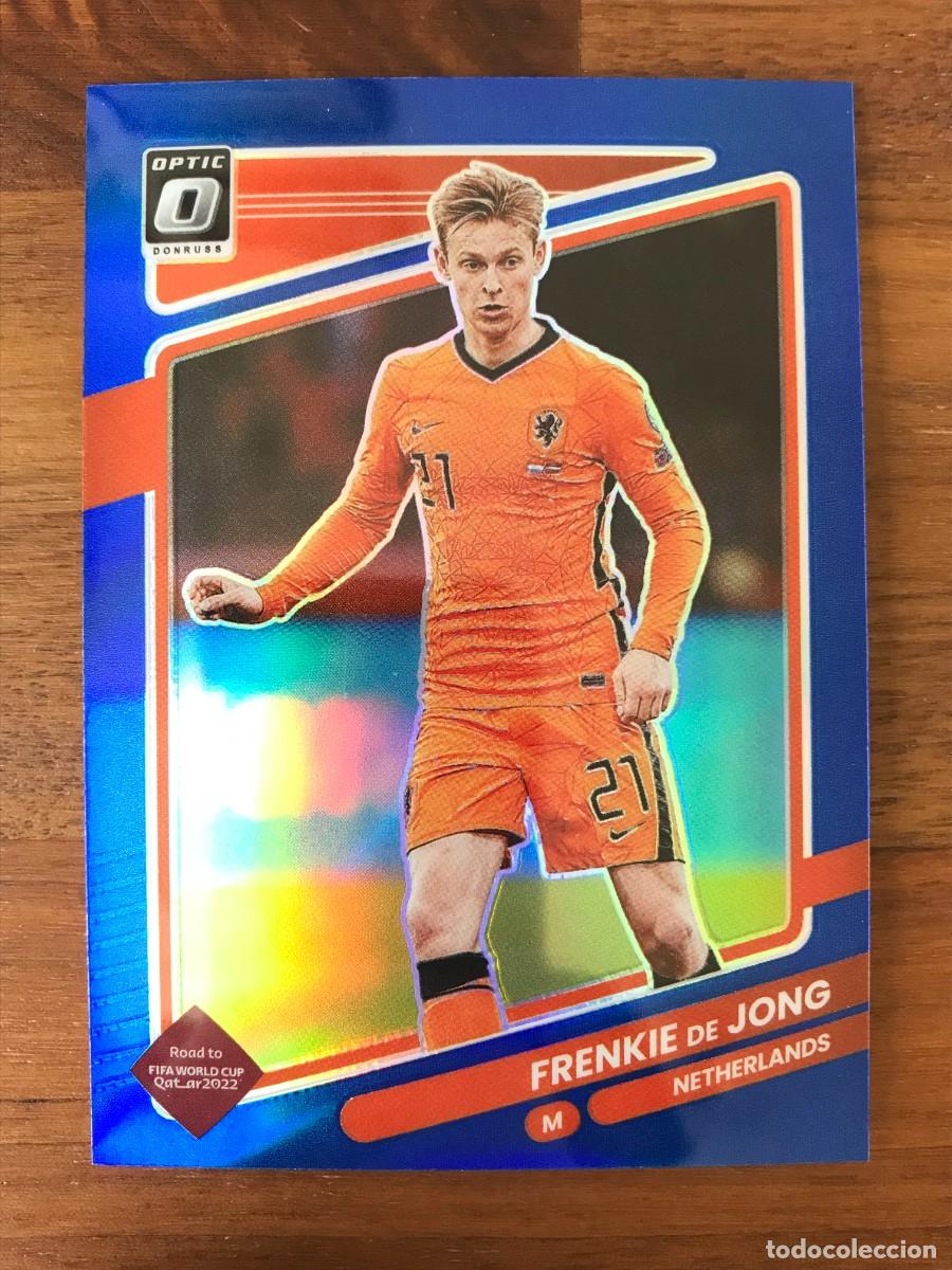 Cromos de f&uacute;tbol: FRENKIE DE JONG - HOLANDA - NUMERADA /99 OPTIC BLUE PRIZM - PANINI DONRUSS ROAD TO QATAR 2021 2022