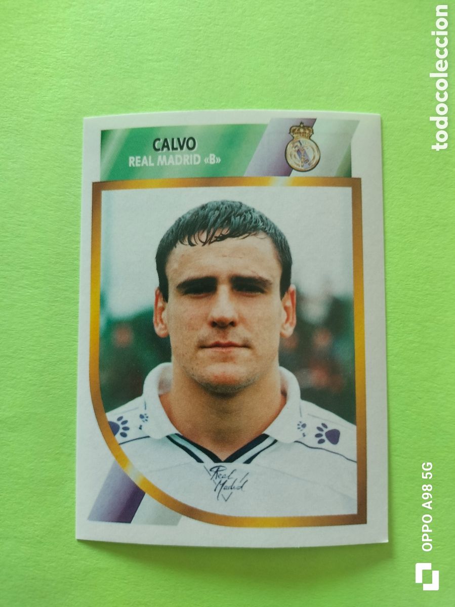 Cromos de f&uacute;tbol: Cromo Calvo Real Madrid B segunda divisi&oacute;n Ediciones Este liga temporada 94 95 1994 1995