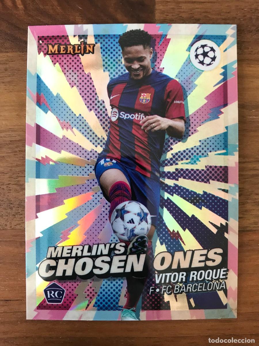 Cromos de f&uacute;tbol: VITOR ROQUE - FC BARCELONA - ROOKIE CARD - MERLINS CHOSEN ONES - TOPPS MERLIN UEFA 2023 2024