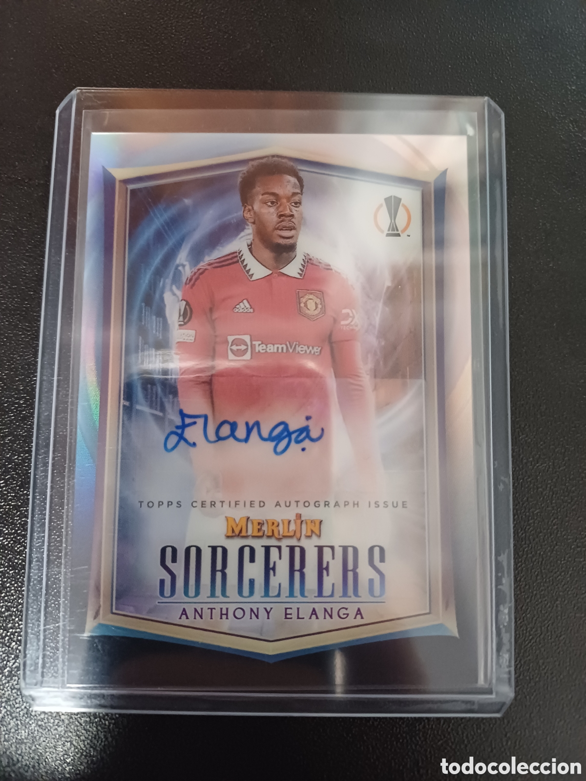 Cromos de f&uacute;tbol: #SA-AE ANTHONY ELANGA MANCHESTER UNITED SORCERERS AUTOGRAFO ORIGINAL TOPPS MERLIN UCC 2022/23