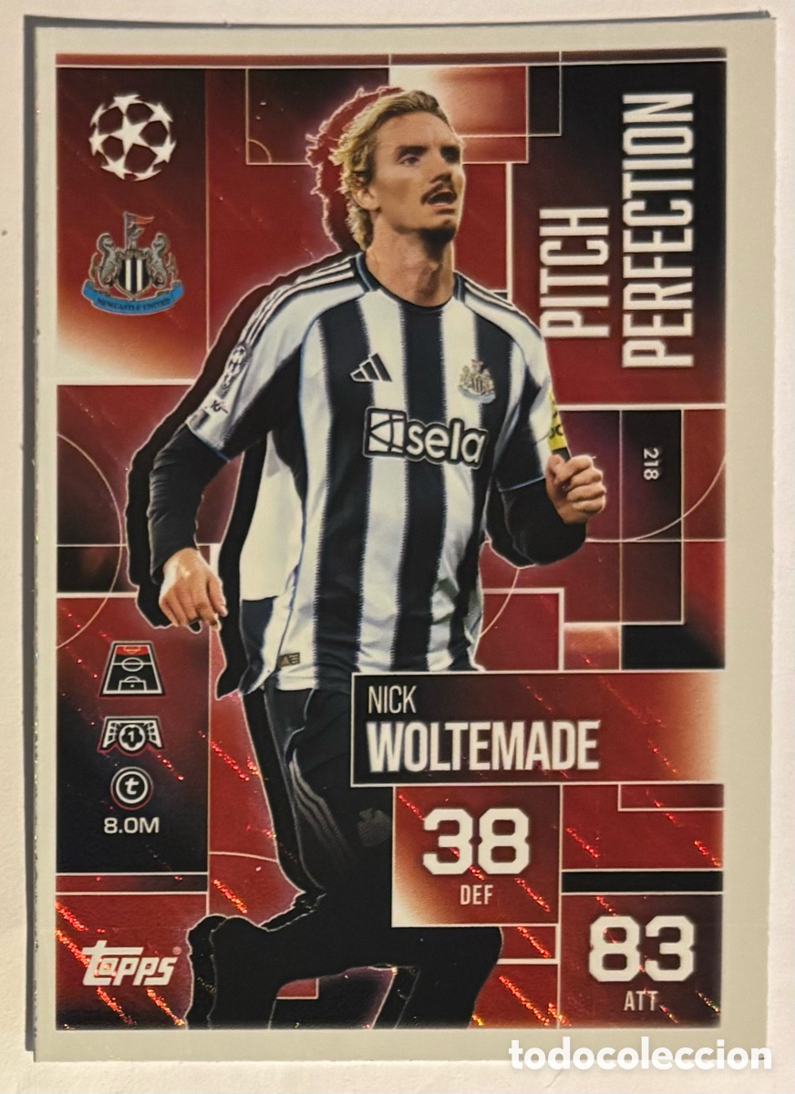 Cromos de f&uacute;tbol: NICK WOLTEMADE (NEWCASTLE UNITED). CARTA PITCH PERFECTION TOPPS MATCH ATTAX 2025/26.