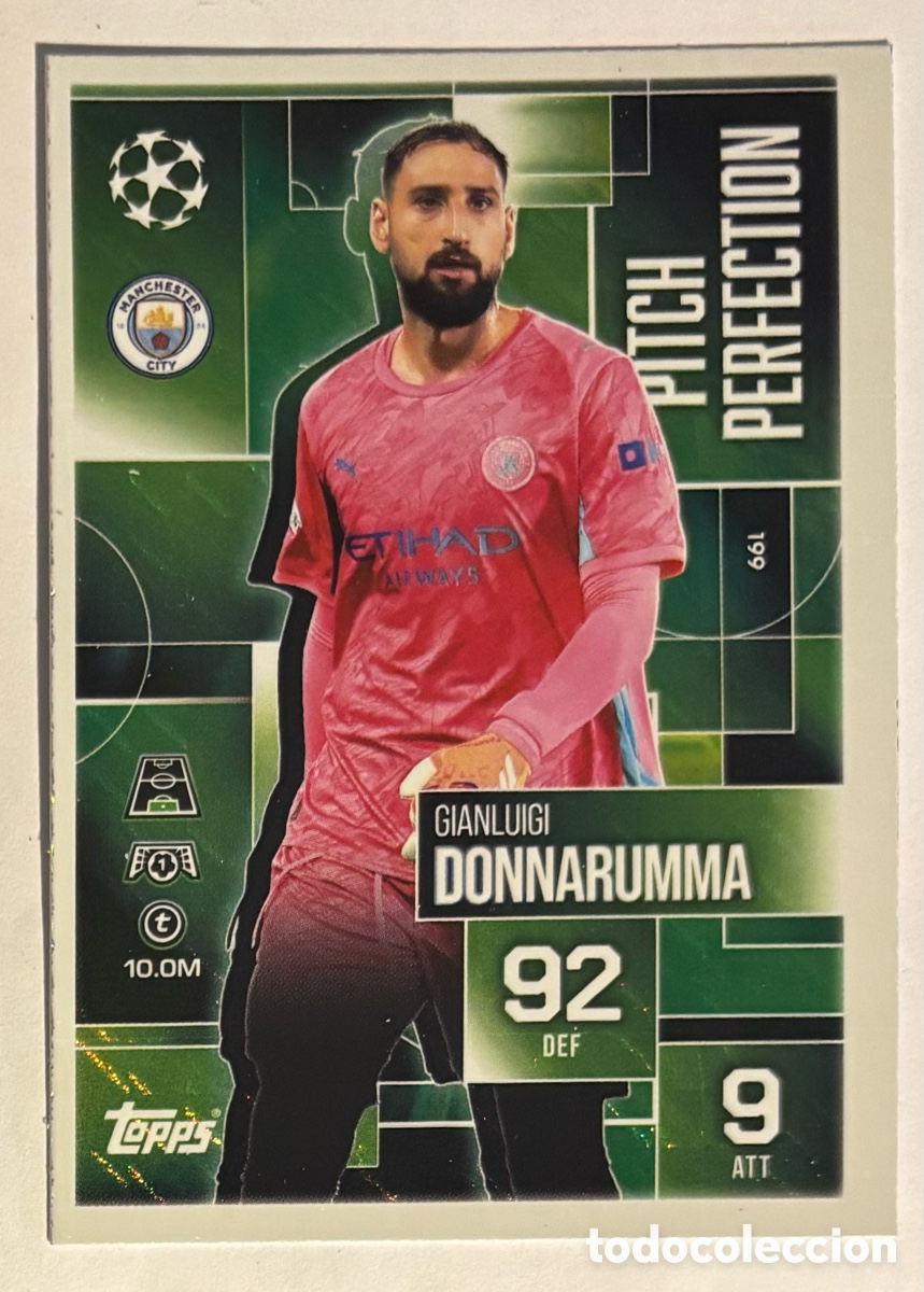Cromos de f&uacute;tbol: GIANLUIGI DONNARUMMA (MANCHESTER CITY). CARTA PITCH PERFECTION TOPPS MATCH ATTAX 2025/26.