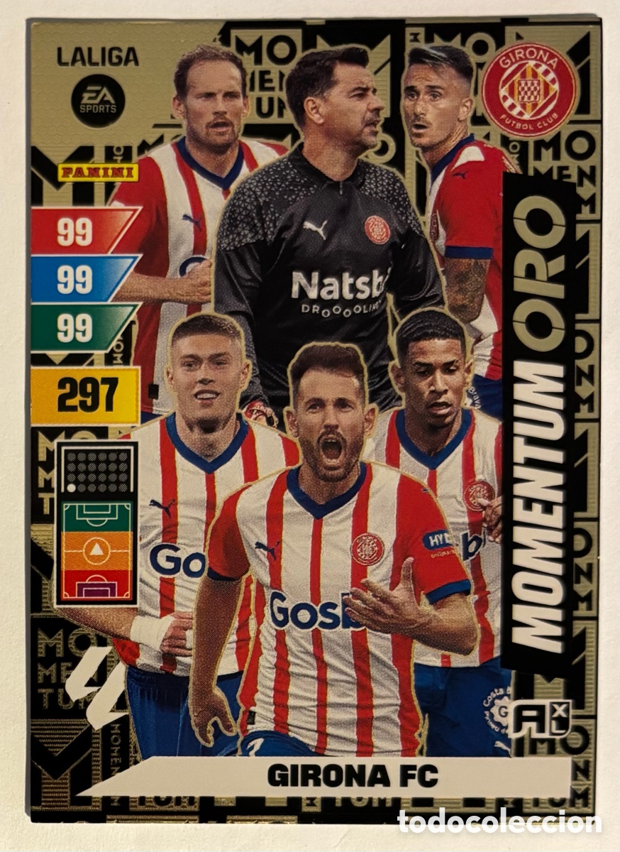 Cromos de f&uacute;tbol: GIRONA FC. CARTA MOMENTUM ORO ADRENALYN XL LA LIGA 2023/24.