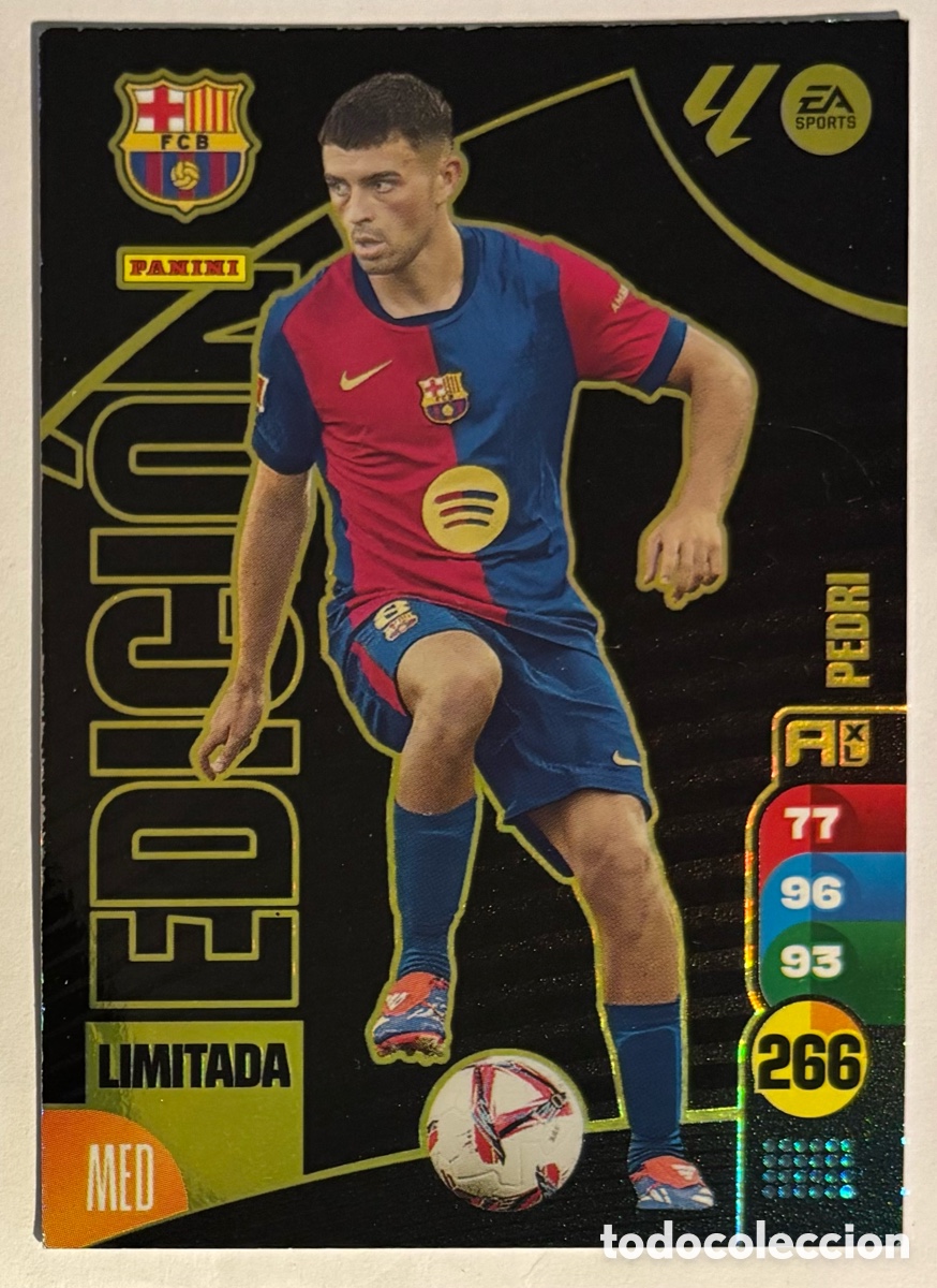 Cromos de f&uacute;tbol: PEDRI (FC BARCELONA). CARTA EDICI&Oacute;N LIMITADA PANINI ADRENALYN XL LIGA 2024/25.