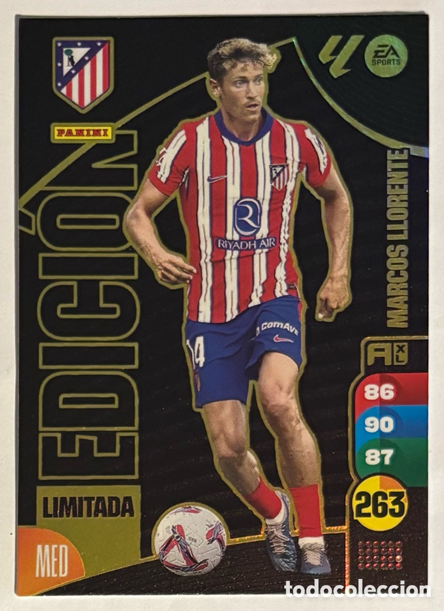 Cromos de f&uacute;tbol: MARCOS LLORENTE (ATL&Eacute;TICO MADRID). CARTA EDICI&Oacute;N LIMITADA PANINI ADRENALYN XL LA LIGA 2024-25.