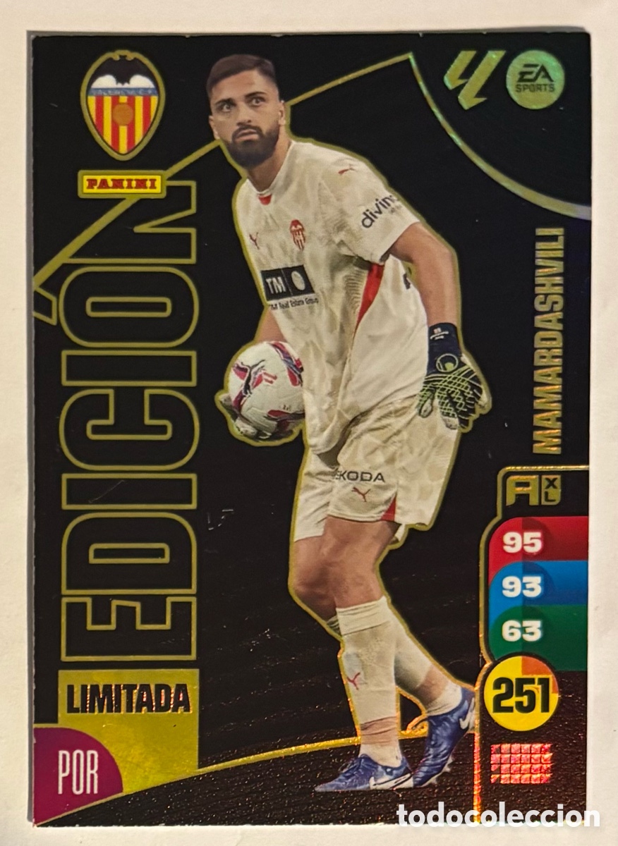 Cromos de f&uacute;tbol: MAMARDASHVILI (VALENCIA ). CARTA EDICI&Oacute;N LIMITADA PANINI ADRENALYN XL LA LIGA 2024-25.