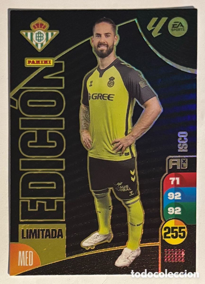 Cromos de f&uacute;tbol: ISCO (REAL BETIS). CARTA EDICI&Oacute;N LIMITADA PANINI ADRENALYN XL LA LIGA 2024-25.