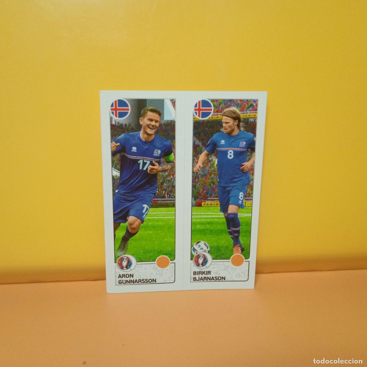 Cromos de f&uacute;tbol: PANINI EURO 2016 FRANCE; EUROCOPA FRANCIA: ISLANDIA ARON/BIRKIR 607 A/B