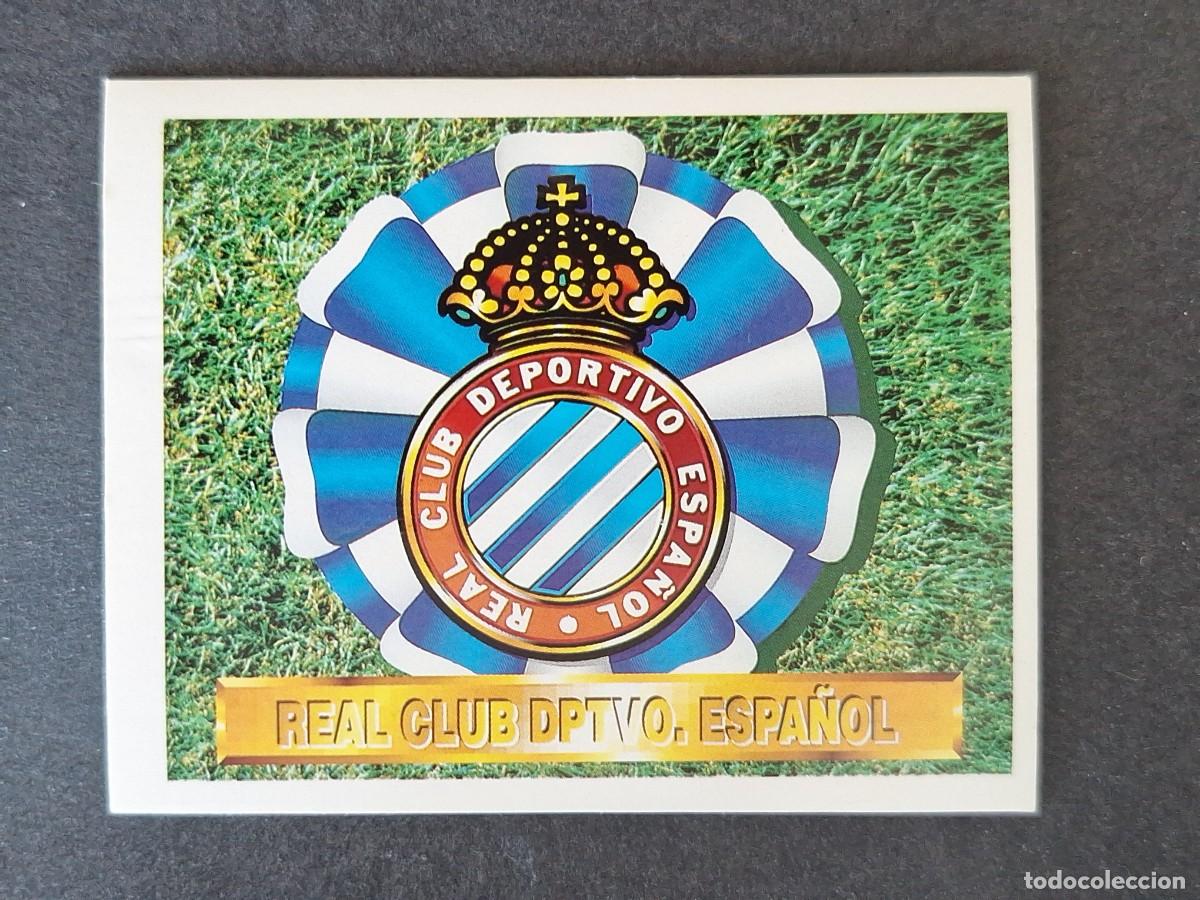 Cromos de f&uacute;tbol: L4 ESCUDO R. C. D. ESPA&Ntilde;OL LIGA ESTE 1994 1995 94 95 SIN PEGAR NUNCA PEGADO