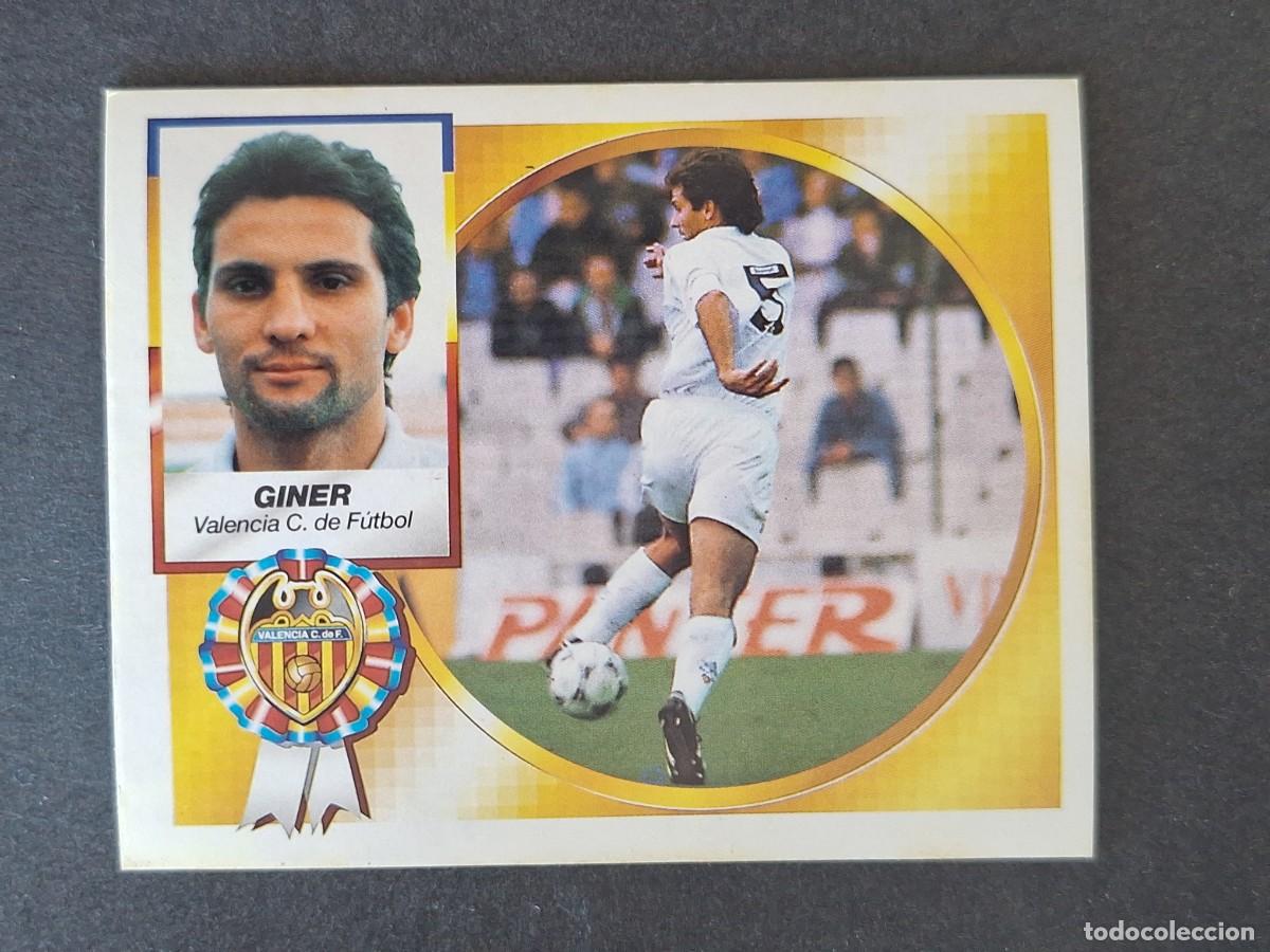 Cromos de f&uacute;tbol: L4 GINER VALENCIA C. F. LIGA ESTE 1994 1995 94 95 SIN PEGAR NUNCA PEGADO