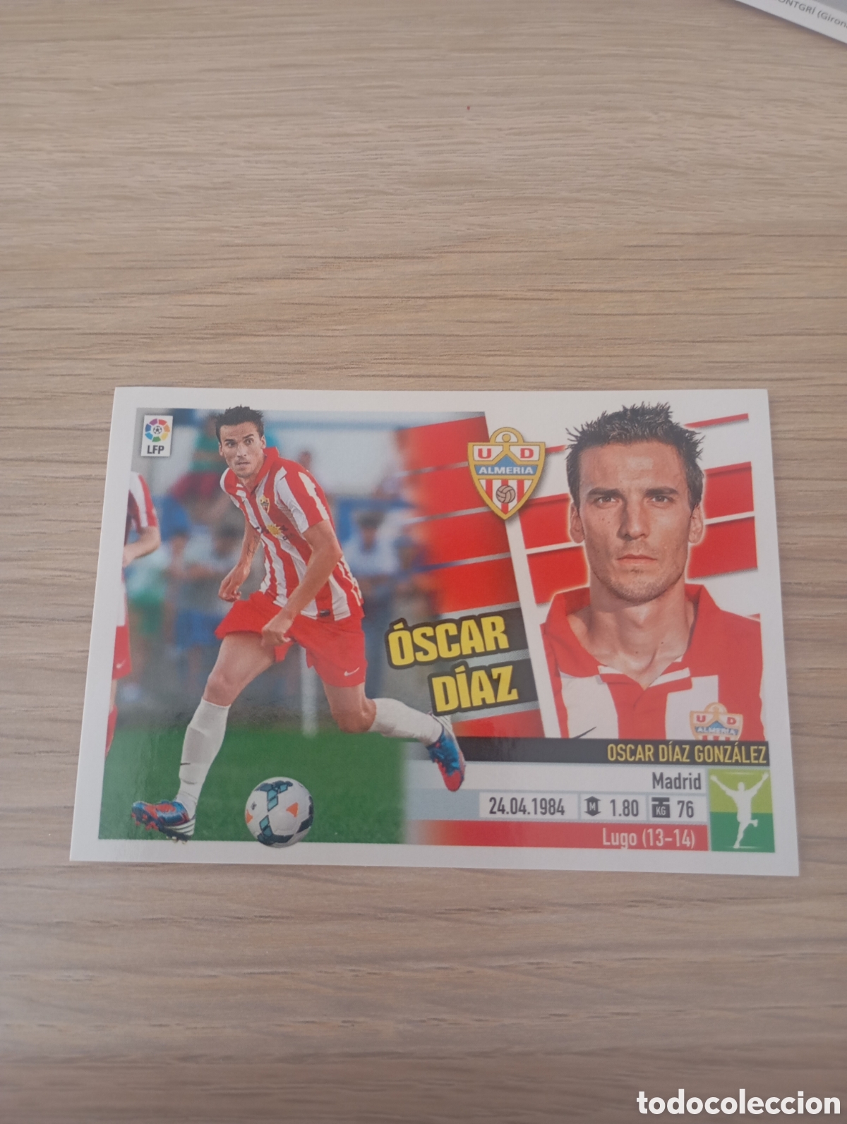 Cromos de f&uacute;tbol: Cromo futbol &Oacute;scar D&iacute;az liga este 13/14