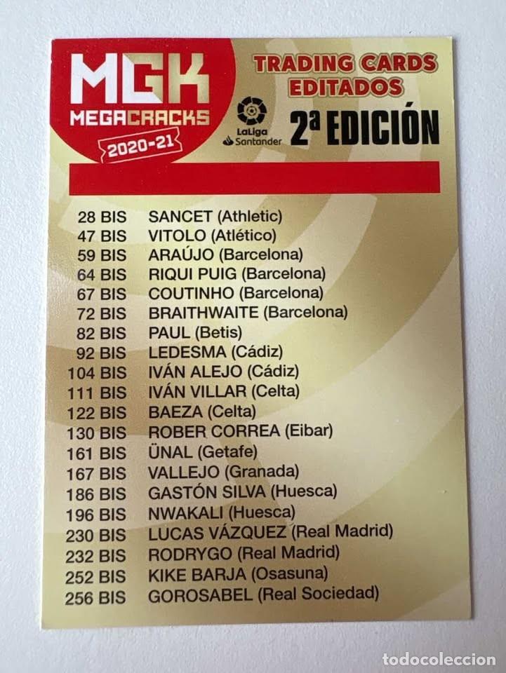 Cromos de f&uacute;tbol: Carta Trading Cards Editados 2a Edici&oacute;n Megacracks 2020-21