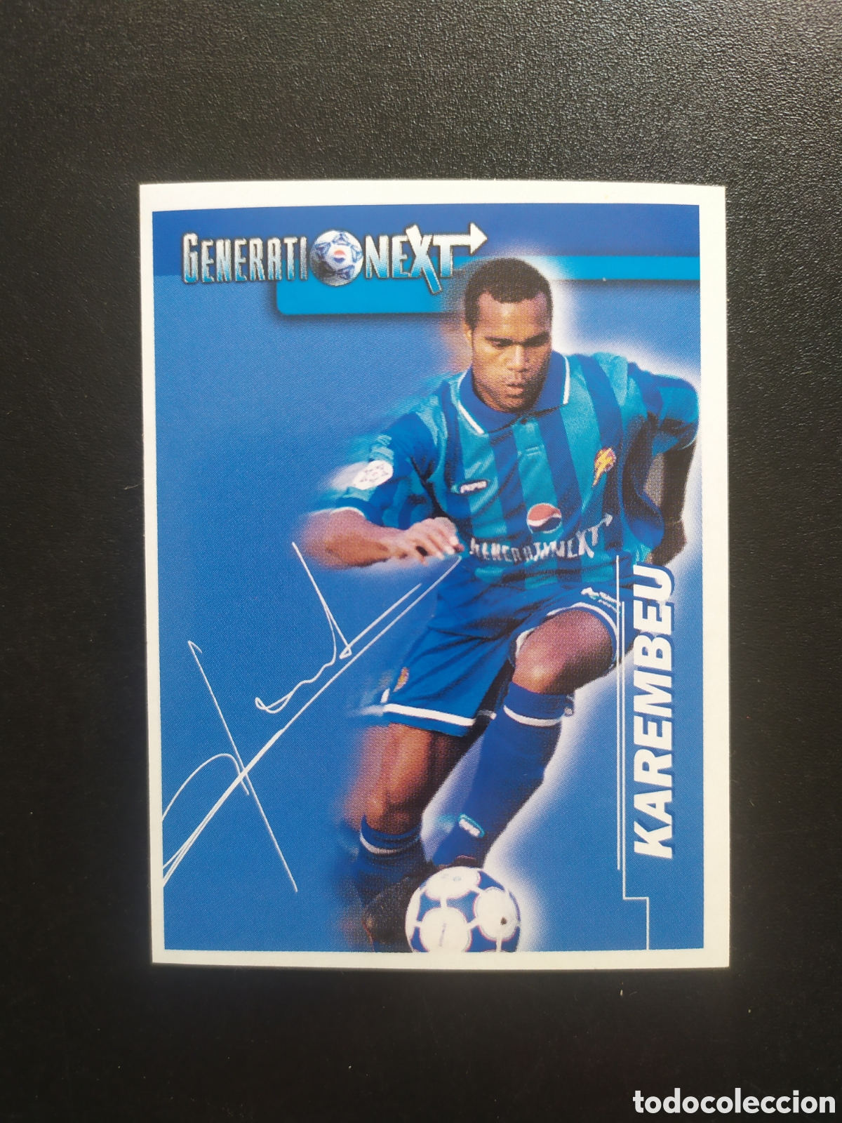 Cromos de f&uacute;tbol: Karembeu generation next Pepsi aut&oacute;grafo nuevo sin pegar