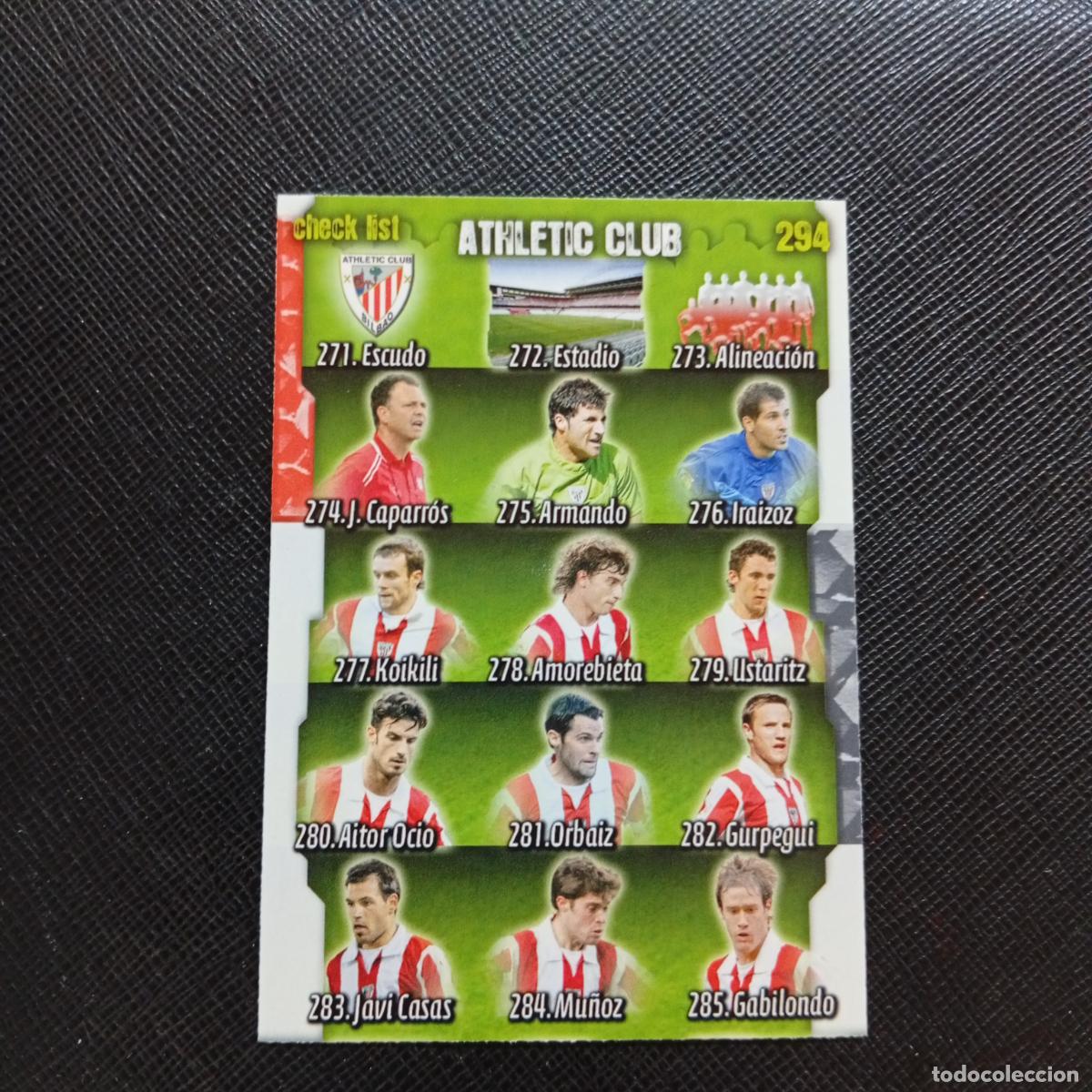 Cromos de f&uacute;tbol: 294 ALINEACION BILBAO MUNDICROMO QUIZ GAME 2008 2009 FUTBOL 08 09 - A211 PG36