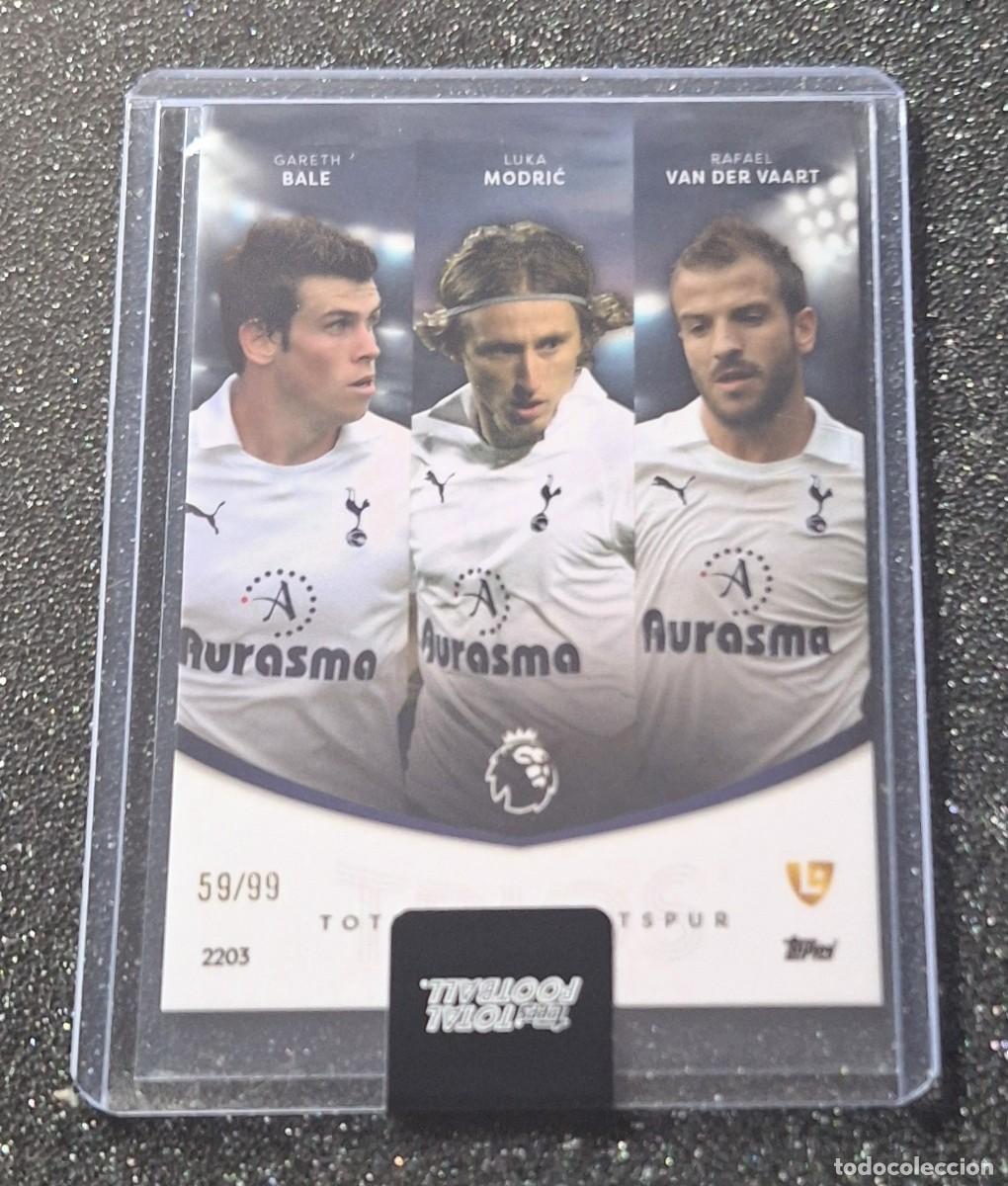 Cromos de f&uacute;tbol: Gareth Bale Luka Modric Rafael Van der Vaart Tottenham Topps Total Football 59/99 Trio