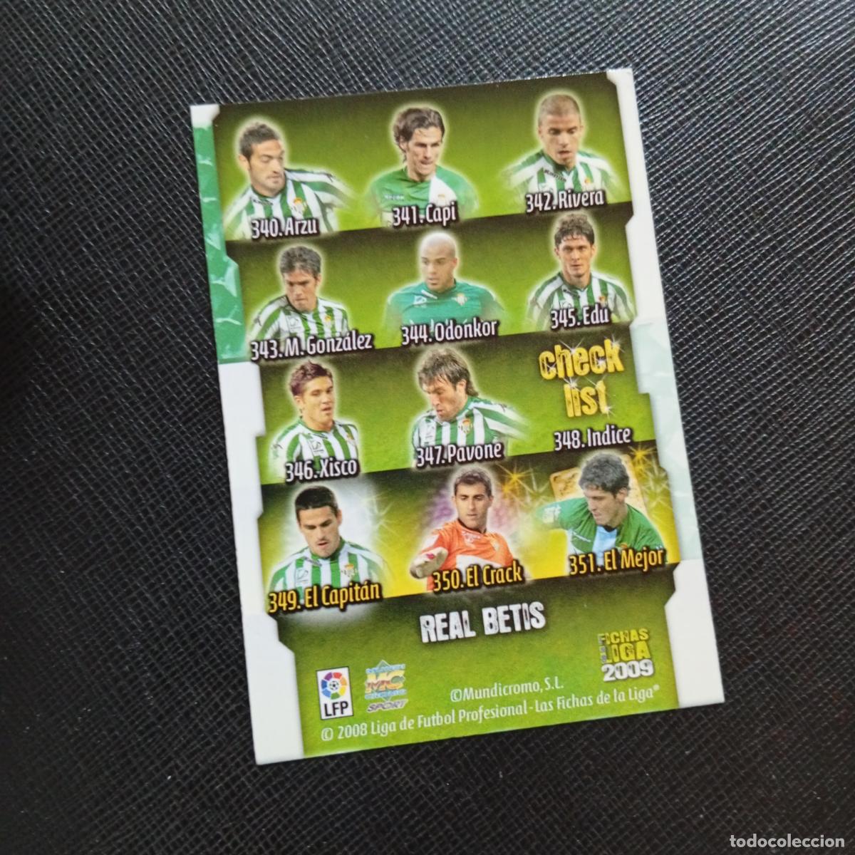 Cromos de f&uacute;tbol: 348 CHECK LIST REAL BETIS MUNDICROMO QUIZ GAME 2008 2009 FUTBOL 08 09 - A211 PG46