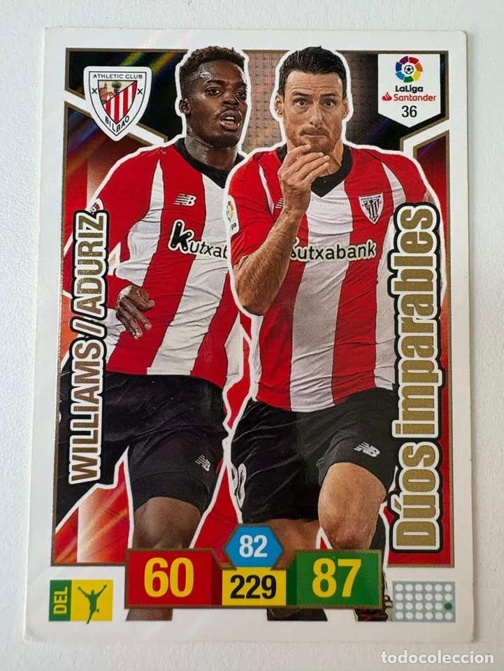 Cromos de f&uacute;tbol: Carta Williams/Aduriz Athletic Club de Bilbao 36 Adrenalyn 2018-19
