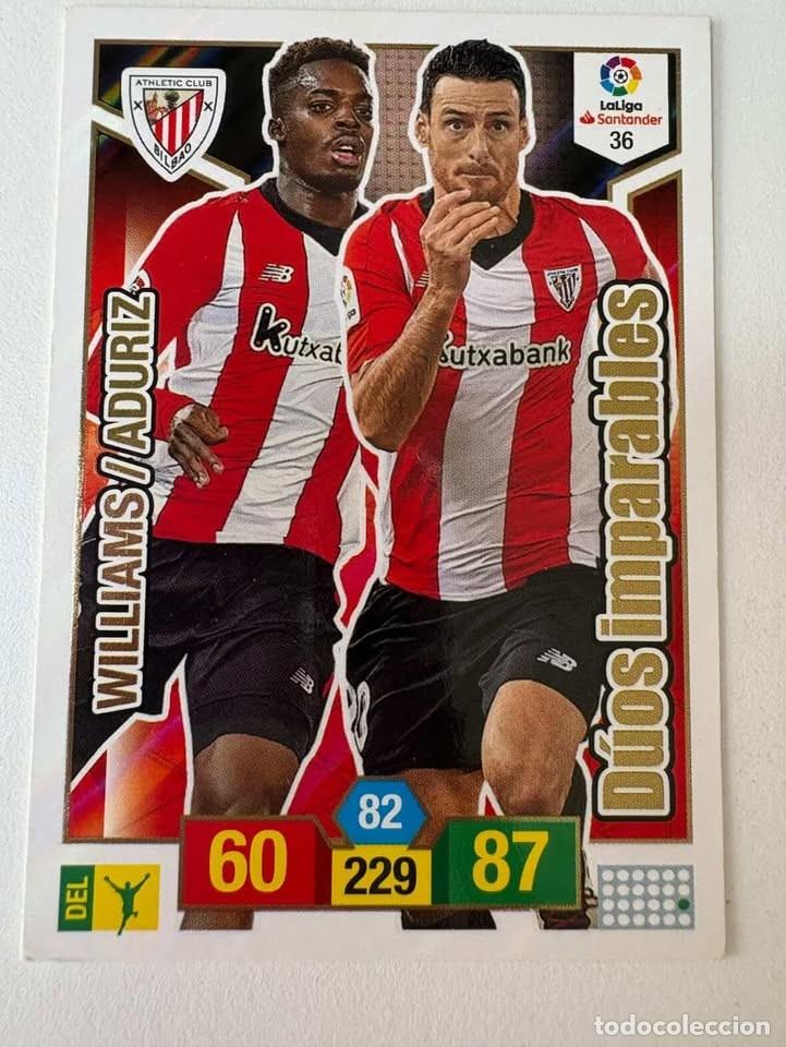 Cromos de f&uacute;tbol: Carta Williams/Aduriz Athletic Club de Bilbao 36 Adrenalyn 2018-19