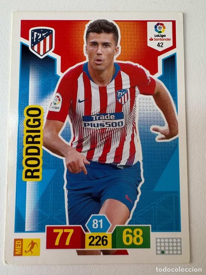 Cromos de f&uacute;tbol: Carta Rodrigo Atl&eacute;tico de Madrid 42 Adrenalyn 2018-19