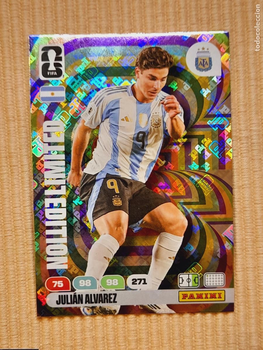 Cromos de f&uacute;tbol: CARD JULIAN ALVAREZ (EDICION LIMITADA) ARGENTINA. FIFA WORLD CUP 2026 ADRENALYN XL