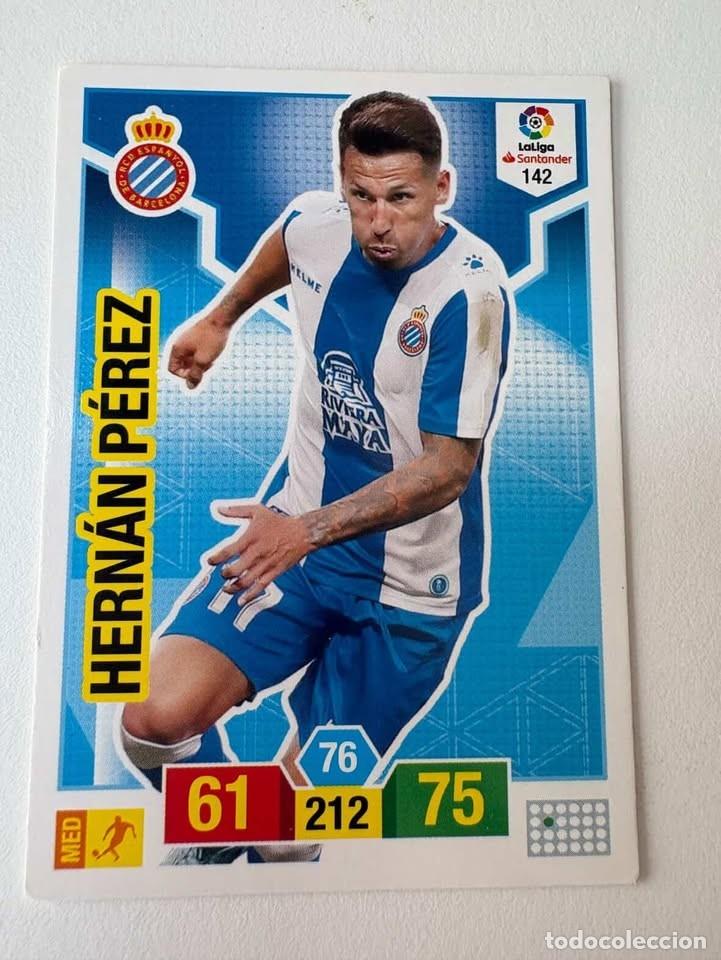 Cromos de f&uacute;tbol: Carta Hern&aacute;n P&eacute;rez Espanyol 142 Adrenalyn 2018-19