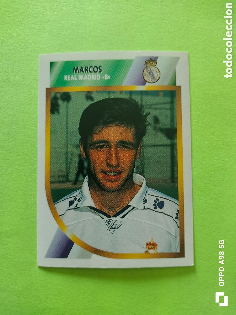 Football Stickers: Cromo Marcos Real Madrid B segunda divisi&oacute;n Ediciones Este liga temporada 94 95 1994 1995