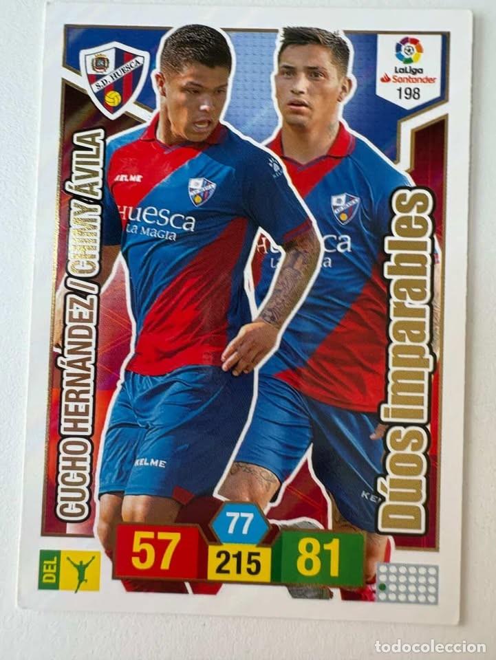 Cromos de f&uacute;tbol: Carta Cucho Hern&aacute;ndez/Chimy &Aacute;vila Huesca 198 Adrenalyn 2018-19