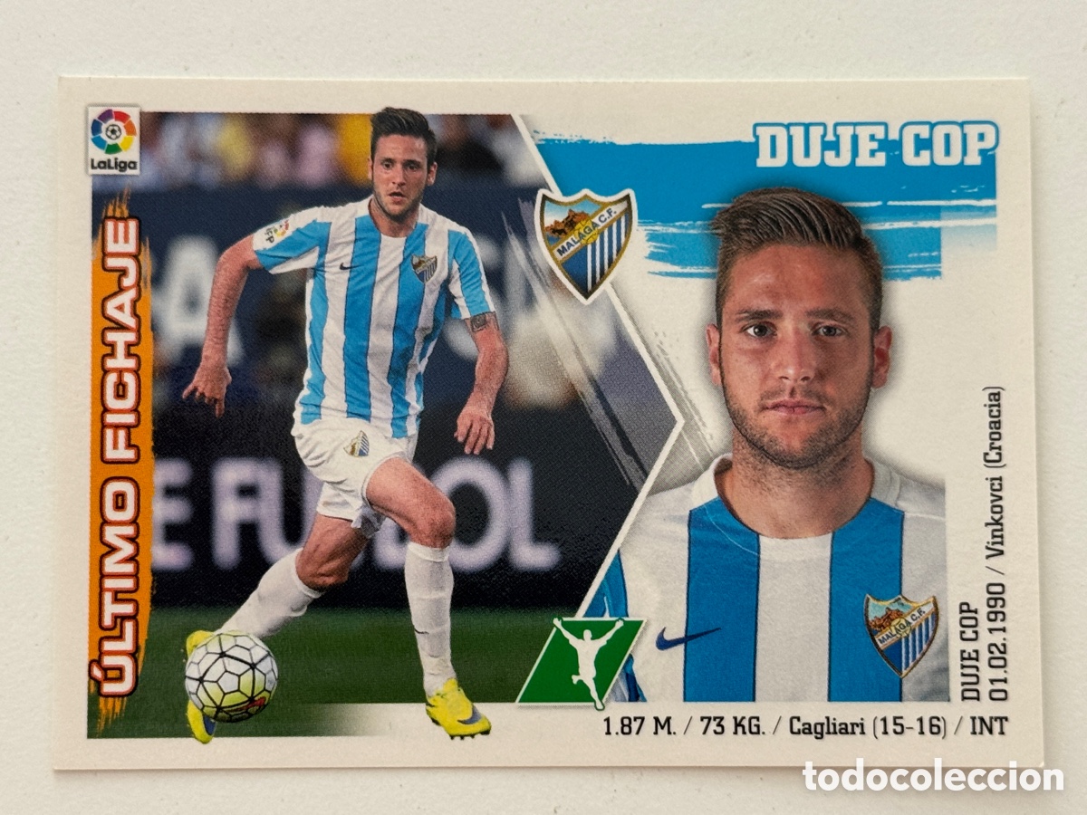 Cromos de f&uacute;tbol: Duje Cop Fichaje 22 M&aacute;laga Liga Este 2015/16