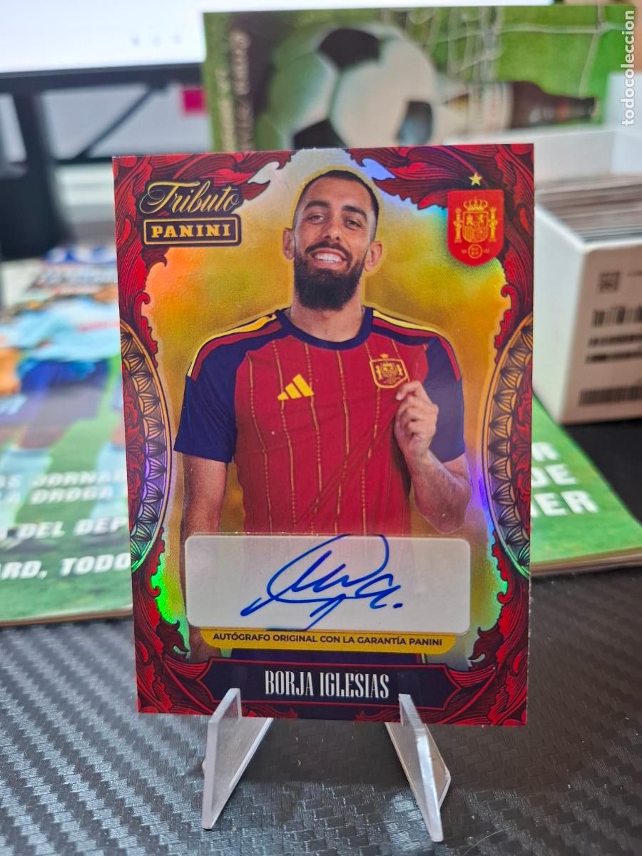 Figurine di Calcio: BORJA IGLESIAS AUTOGRAFO ORIGINAL FIRMA TRIBUTO SELECCION ESPA&Ntilde;OLA 2010 2026 MUNDIAL ESPA&Ntilde;A