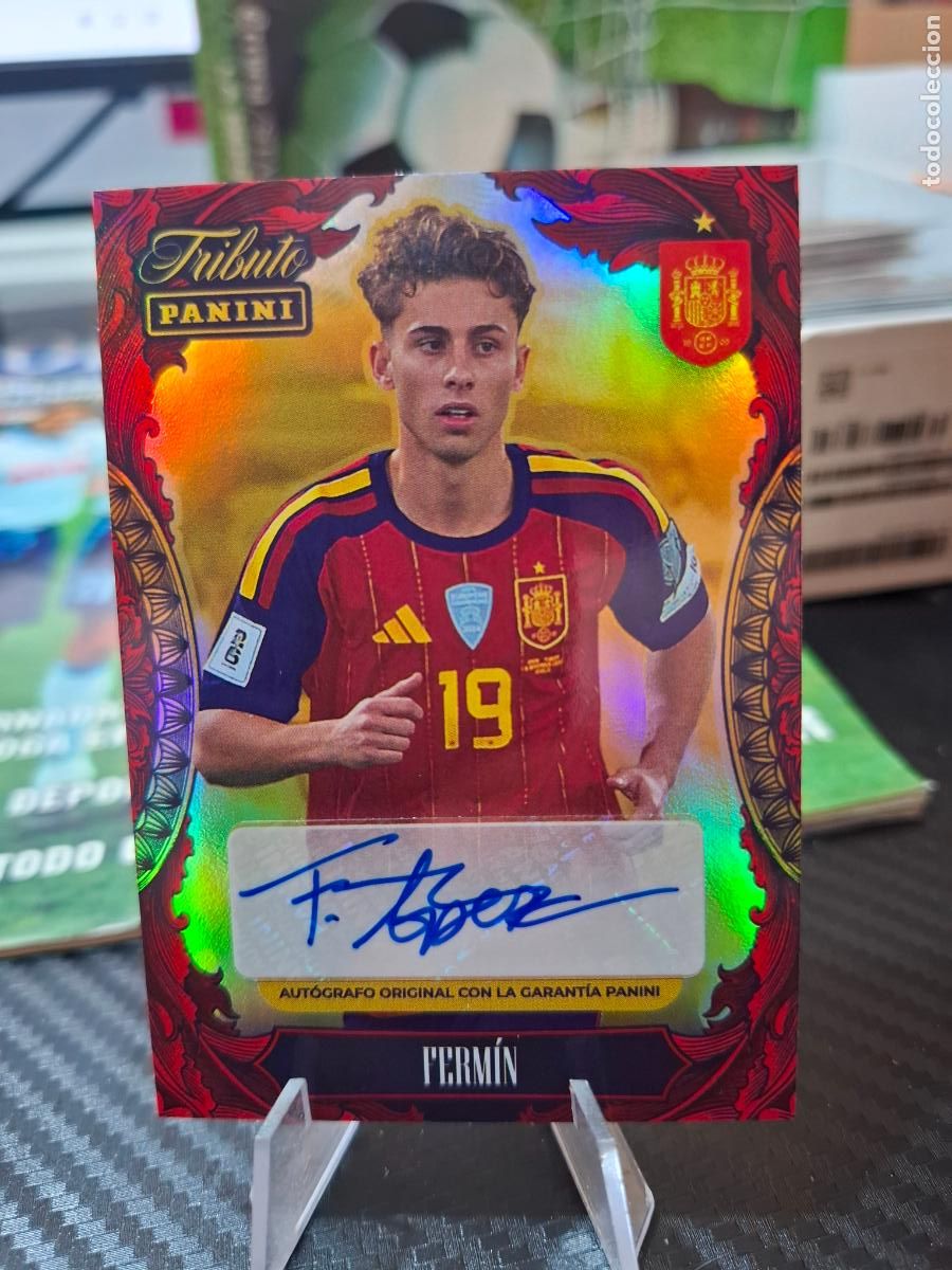 Figurine di Calcio: FERMIN AUTOGRAFO ORIGINAL FIRMA TRIBUTO SELECCION ESPA&Ntilde;OLA 2010 2026 MUNDIAL ESPA&Ntilde;A