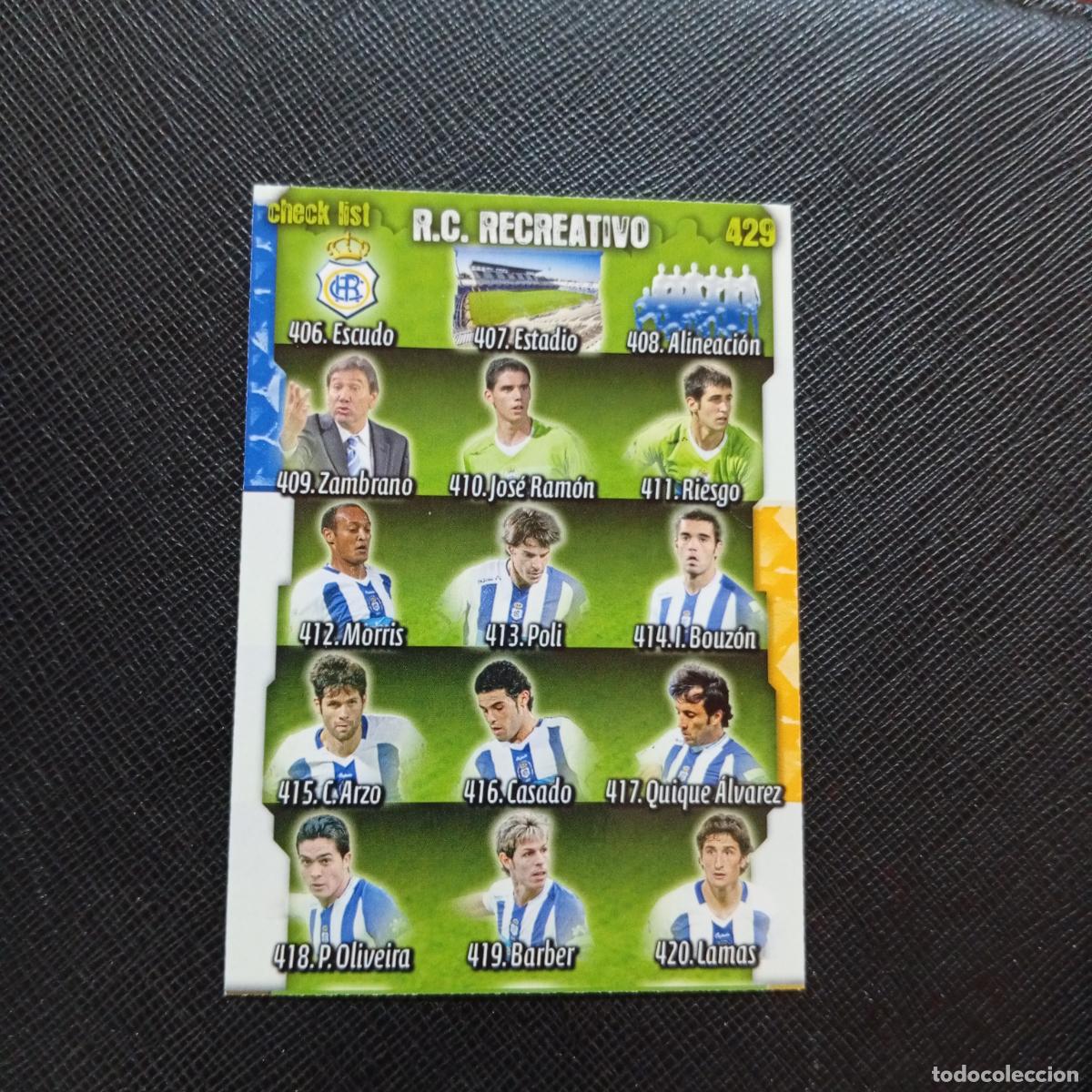 Cromos de f&uacute;tbol: 429 ALINEACION RECREATIVO MUNDICROMO QUIZ GAME 2008 2009 FUTBOL 08 09 - A211 PG57