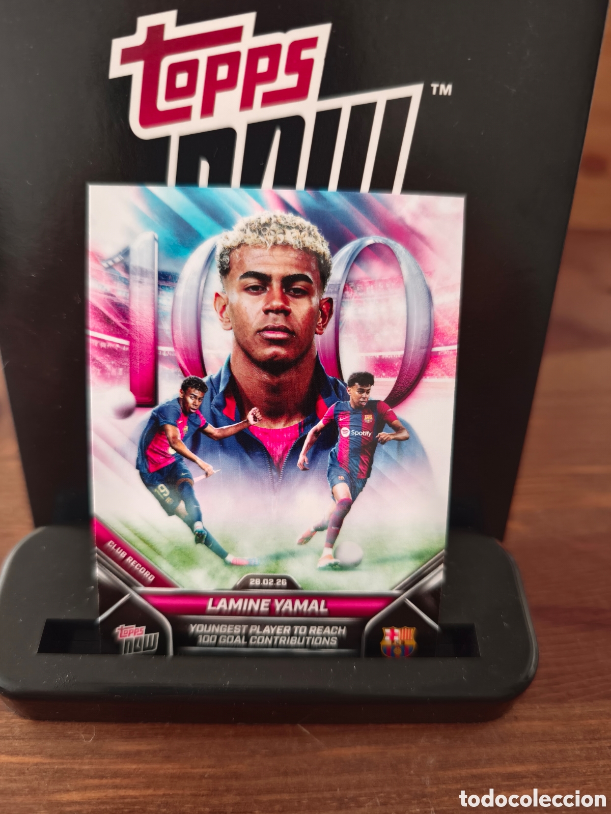Cromos de f&uacute;tbol: LAMINE YAMAL TOPPS NOW FC BARCELONA 100 GOLES