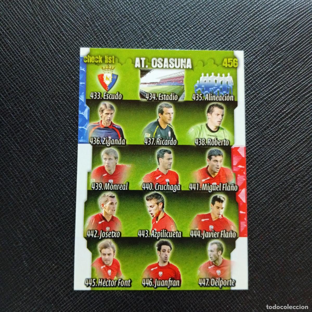 Cromos de f&uacute;tbol: 456 CHECK LIST OSASUNA MUNDICROMO QUIZ GAME 2008 2009 FUTBOL 08 09 - A211 PG60