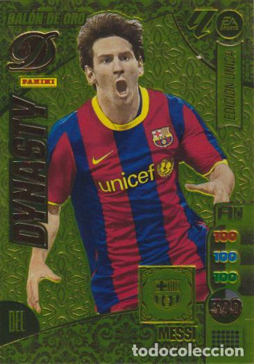 Cromos de f&uacute;tbol: ADRENALYN 2024-25 &ndash; DINASTY- BALON DE ORO &ndash; EDICI&Oacute;N UNICA - MESSI 2010-11