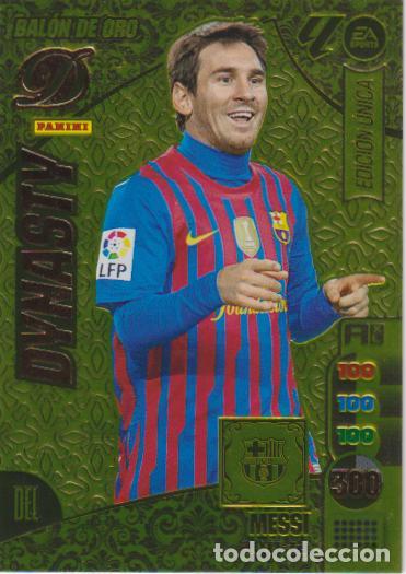 Cromos de f&uacute;tbol: ADRENALYN 2024-25 &ndash; DINASTY- BALON DE ORO &ndash; EDICI&Oacute;N UNICA - MESSI 2011-12