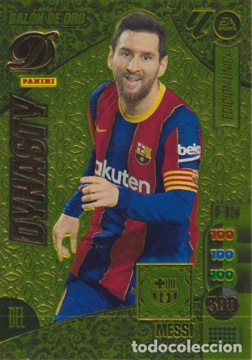 Cromos de f&uacute;tbol: ADRENALYN 2024-25 &ndash; DINASTY- BALON DE ORO &ndash; EDICI&Oacute;N UNICA - MESSI 2020-21