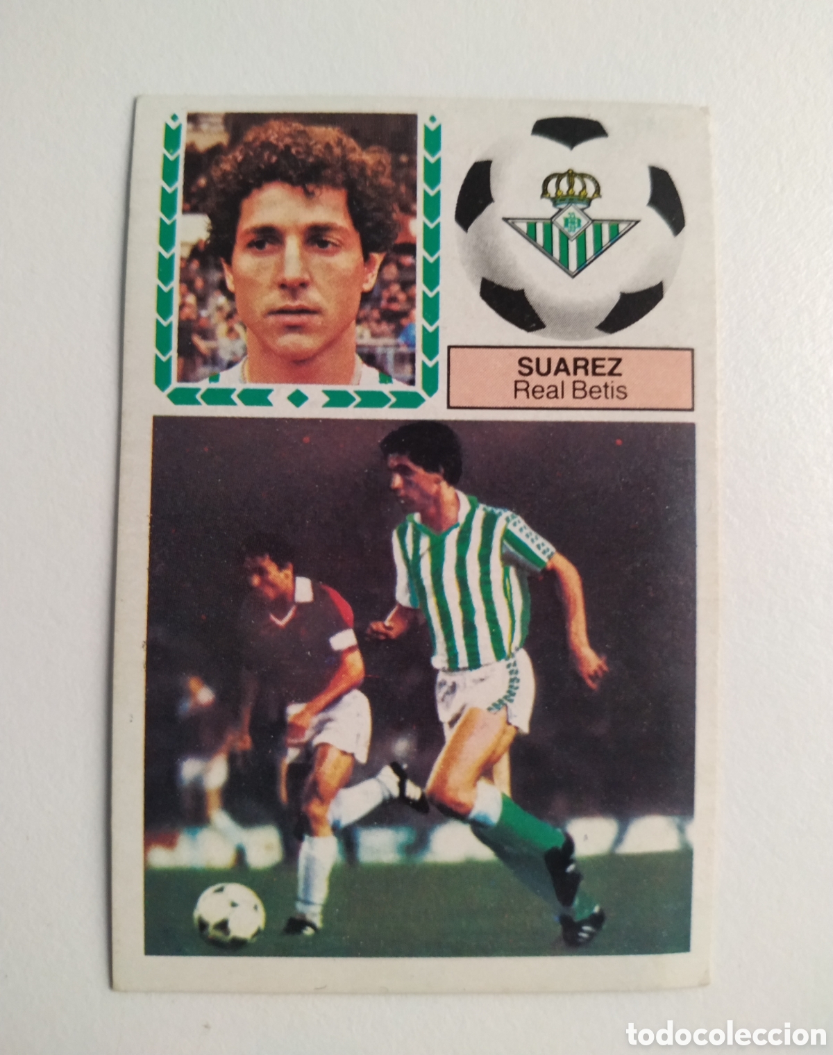 Cromos de f&uacute;tbol: CROMO SUAREZ REAL BETIS VERSION PINTADO DESPEGADO FICHAJE N&ordm; 14 LIGA ESTE 1983-1984/83-84