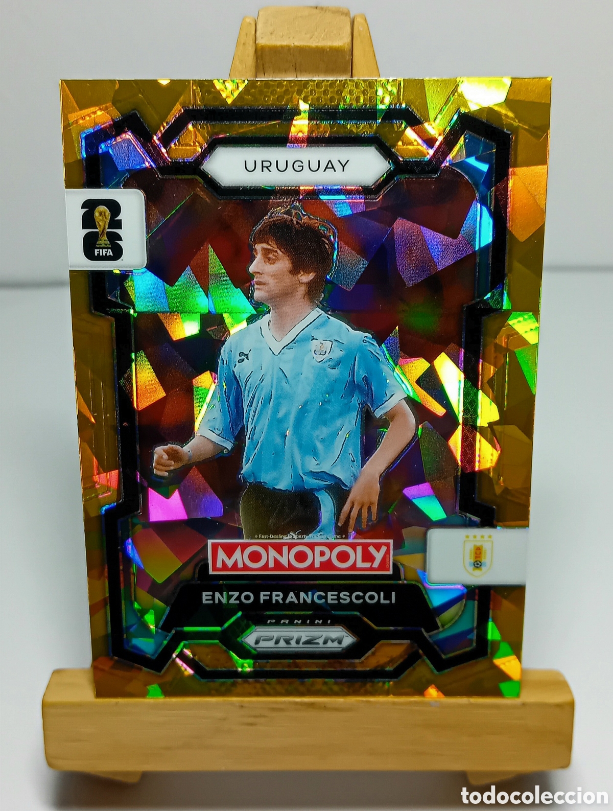 Cromos de f&uacute;tbol: ENZO FRANCESCOLI 2026 URUGUAY MONOPOLY GOLD CRACKED ICE PRIZM PANINI.
