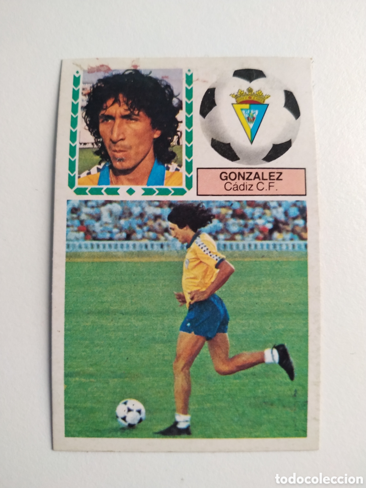 Cromos de f&uacute;tbol: GONZALEZ CAMISETA MEYBA CADIZ C. F. LIGA ESTE 1983 1984 83 84 RECUPERADO DESPEGADO