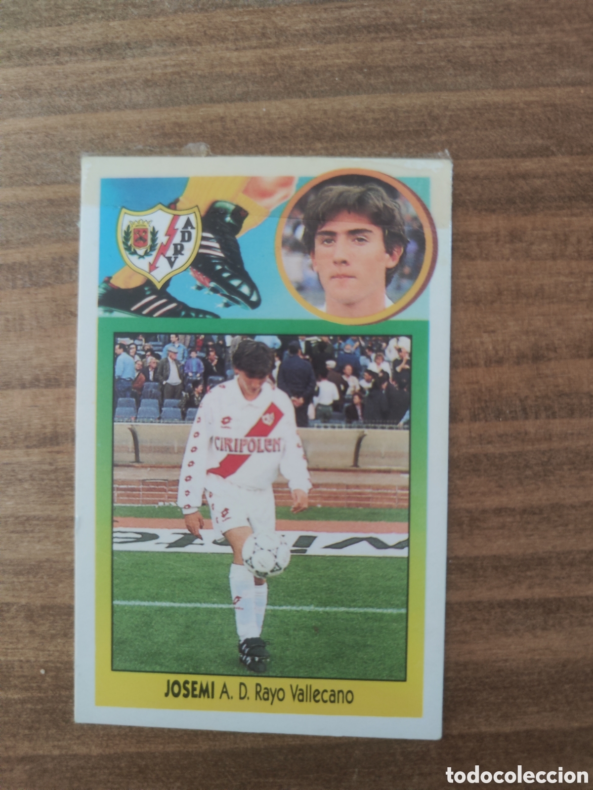 Cromos de Futebol: Este 93 94 despegado Rayo Vallecano Josemi coloca con resto de celo en anverso