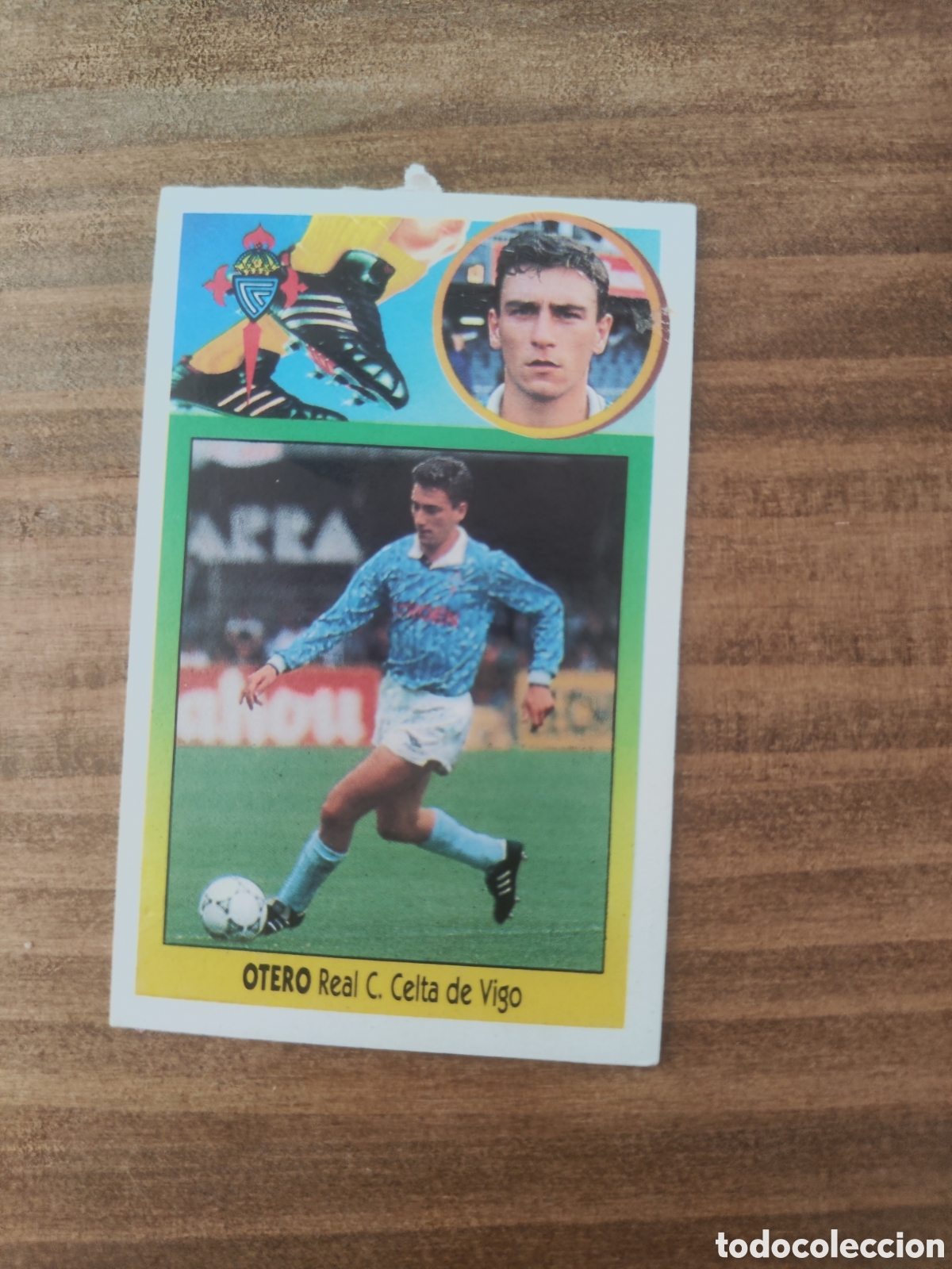 Fu&szlig;ball-Sticker: Este 93 94 despegado Celta Vigo Otero versi&oacute;n sin internacional con resto de celo en anverso