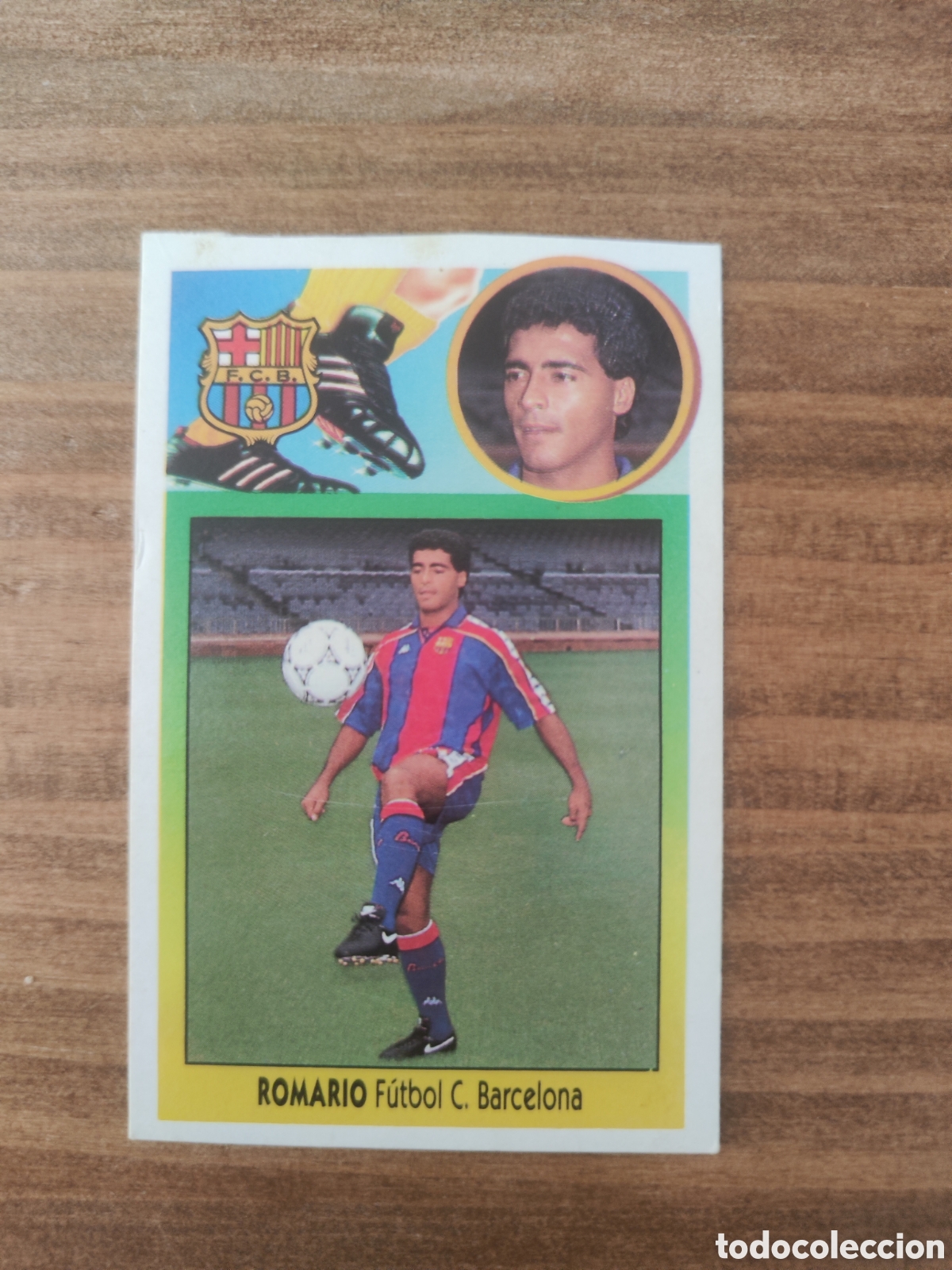 Fu&szlig;ball-Sticker: Este 93 94 despegado Barcelona Romario coloca con resto de celo en anverso