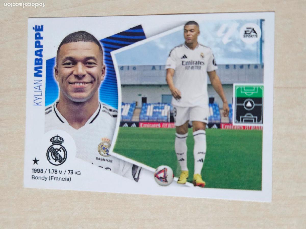 Cromos de f&uacute;tbol: CROMO MBAPPE 20 FICHAJE ULTIMOS FICHAJES REAL MADRID LIGA 2024 2025 24 25 ESTE PANINI NUNCA PEGADO