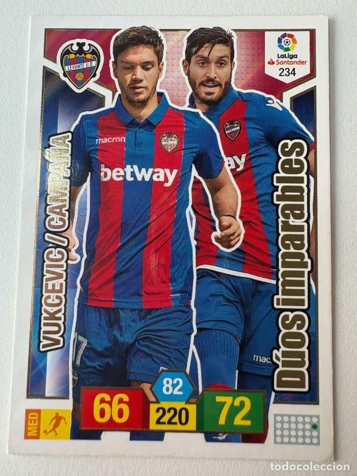 Cromos de f&uacute;tbol: Carta Vukcevic Campa&ntilde;a Levante 234 Adrenalyn 2018-19