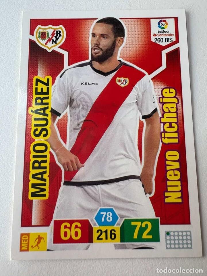 Cromos de f&uacute;tbol: Carta Mario Su&aacute;rez Nuevo Fichaje Rayo Vallecano Levante 260bis Adrenalyn 2018-19