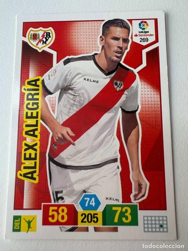 Cromos de f&uacute;tbol: Carta &Aacute;lex Alegr&iacute;a Rayo Vallecano 269 Adrenalyn 2018-19